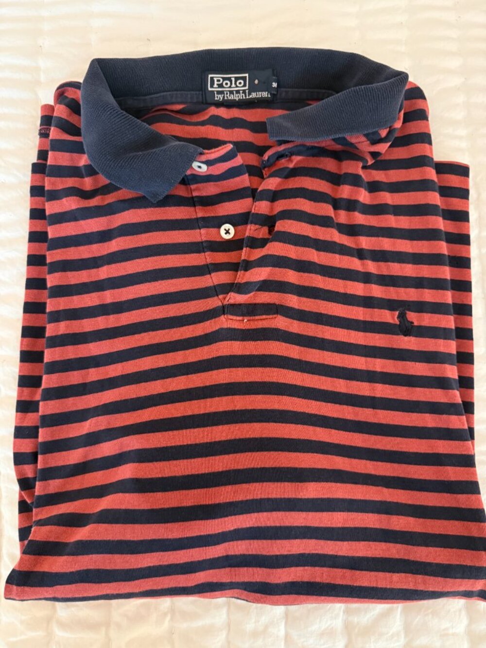 Polo Ralph Lauren Men’s XL Red & Navy Striped Polo